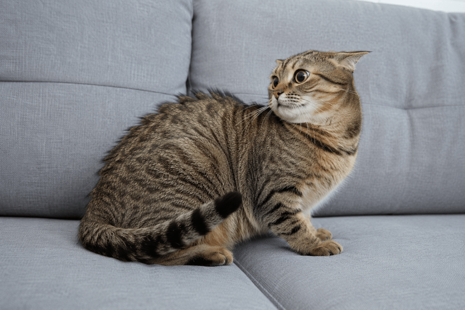 Katze dreht sich ruckartig zum eigenen Rücken – typisches Bild beim Rolling-Skin-Syndrom (felines Hyperästhesie-Syndrom)